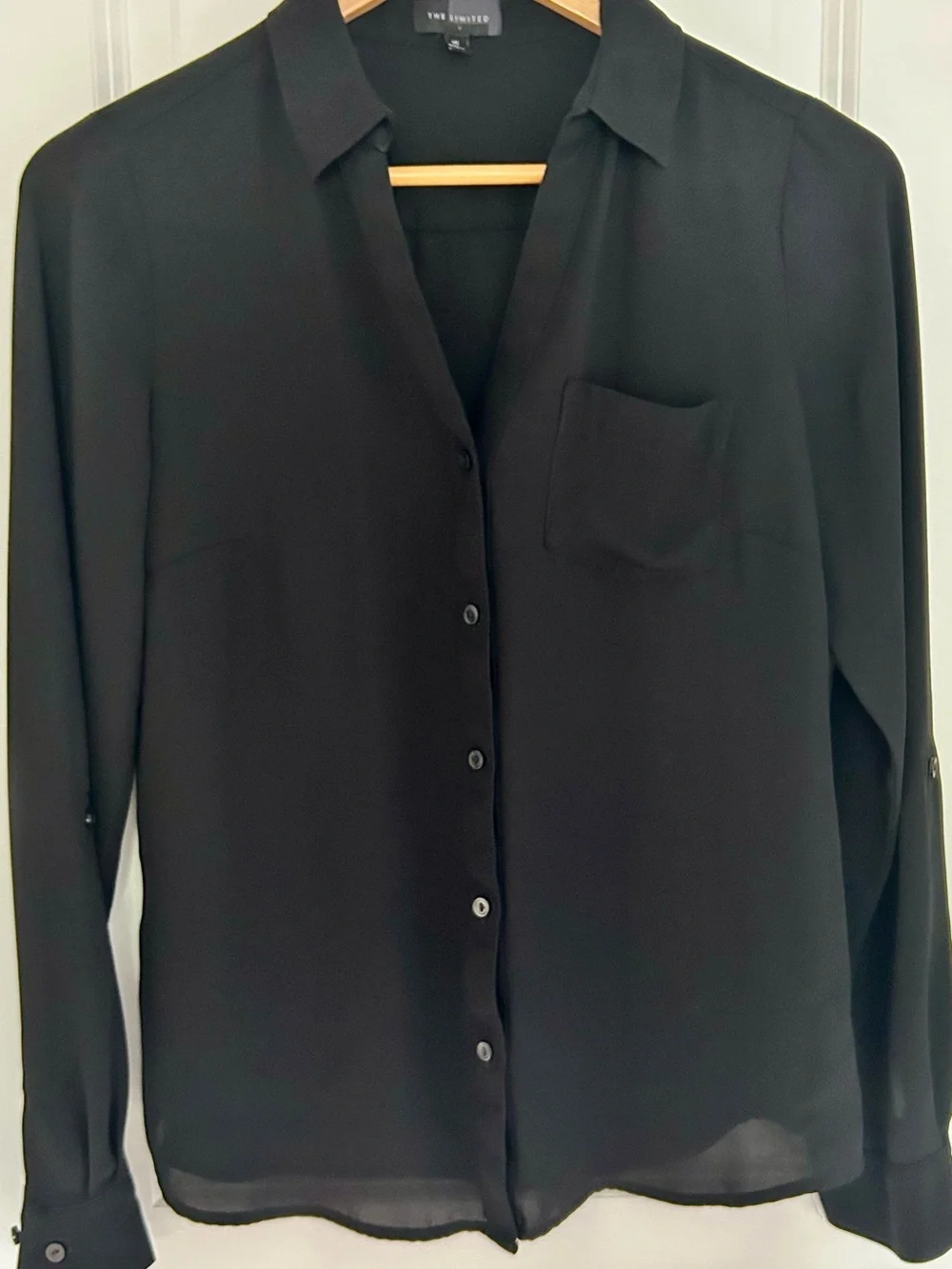 The Limited Black Long Sleeve Button-Down Shirt